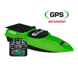 Кораблик Амур Зеленый с GPS + Глубиномер
