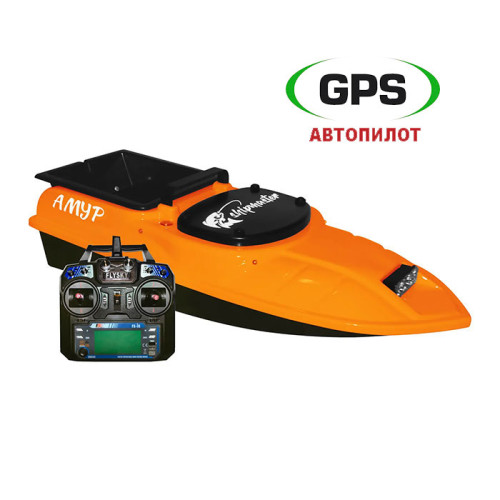 Кораблик для рыбалки Shipmaster Амур Оранжевый в комплектации с GPS Twin + Глубиномер