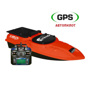 Кораблик Амур Красный с GPS + Глубиномер