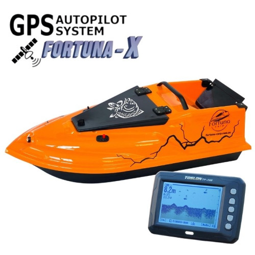 Карповый кораблик Фурия Фюжн с эхолотом Toslon TF300 и GPS (Fortuna-X)