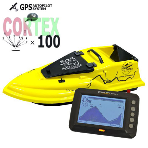 Кораблик для рыбалки Фурия Шторм с эхолотом Toslon TF300 и GPS автопилотом (Maxi Cortex)