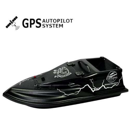 Кораблик для рыбалки Фурия Шторм Черная с полноценным GPS автопилотом третьего поколения V3 (maxi)