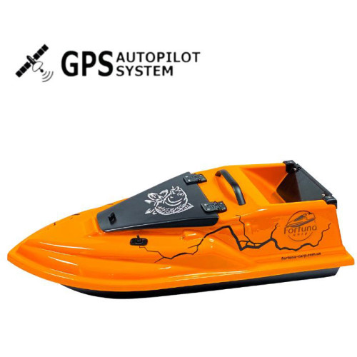 Кораблик для рыбалки Фурия Шторм Оранжевый с GPS автопилотом третьего поколения V3 9+1