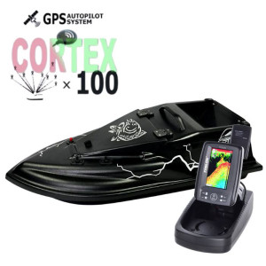 Кораблик Фурия Шторм Черный с эхолотом Toslon TF520 + GPS (Maxi Cortex)