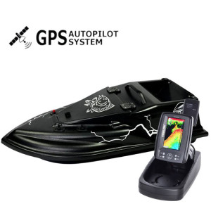 Кораблик Фурия Шторм Черный с эхолотом Toslon TF520 GPS (Maxi V3)