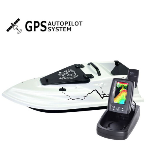 Кораблик для карповой рыбалки Фурия Шторм Белый с эхолотом Toslon TF520 и GPS автопилотом (Maxi V3) 100х(9+1)