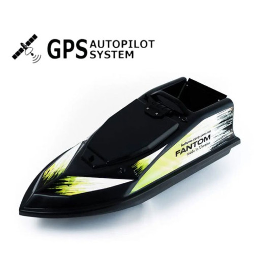 Прикормочный кораблик Фантом Модерн Черный с GPS автопилотом V3 6+1 для карповой рыбалки