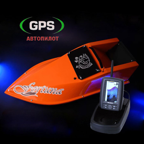 Кораблик для рыбалки Фортуна 27000 мАч с эхолотом Toslon TF500 и GPS автопилотом (8+1)
