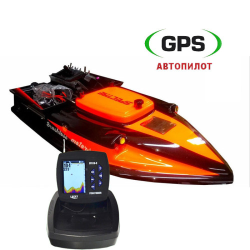 Кораблик для прикормки Spectre PRO (Спектр Про) с эхолотом Lucky 918 и GPS автопилотом