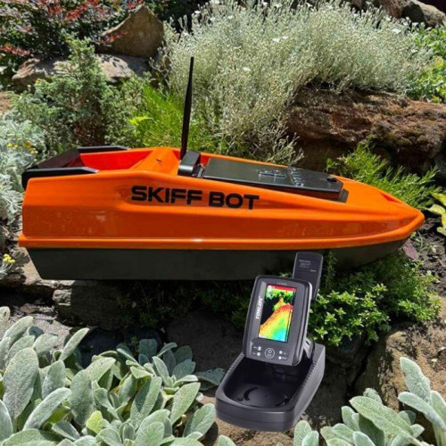 Кораблик для прикормки Skiff Bot Mini GPS + эхолот Toslon TF520
