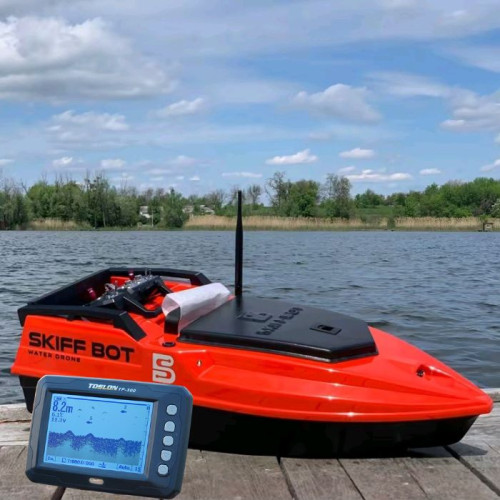 Кораблик Skiff Bot Pro S (Red) с автопилотом и эхолотом Toslon TF300
